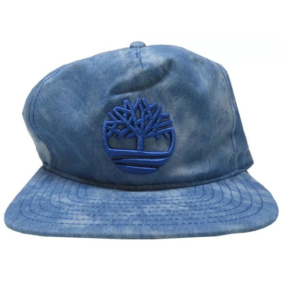 Timberland Mens Baseball Cap Logo Hat Denim Blue Adjustable - Picture 1 of 3
